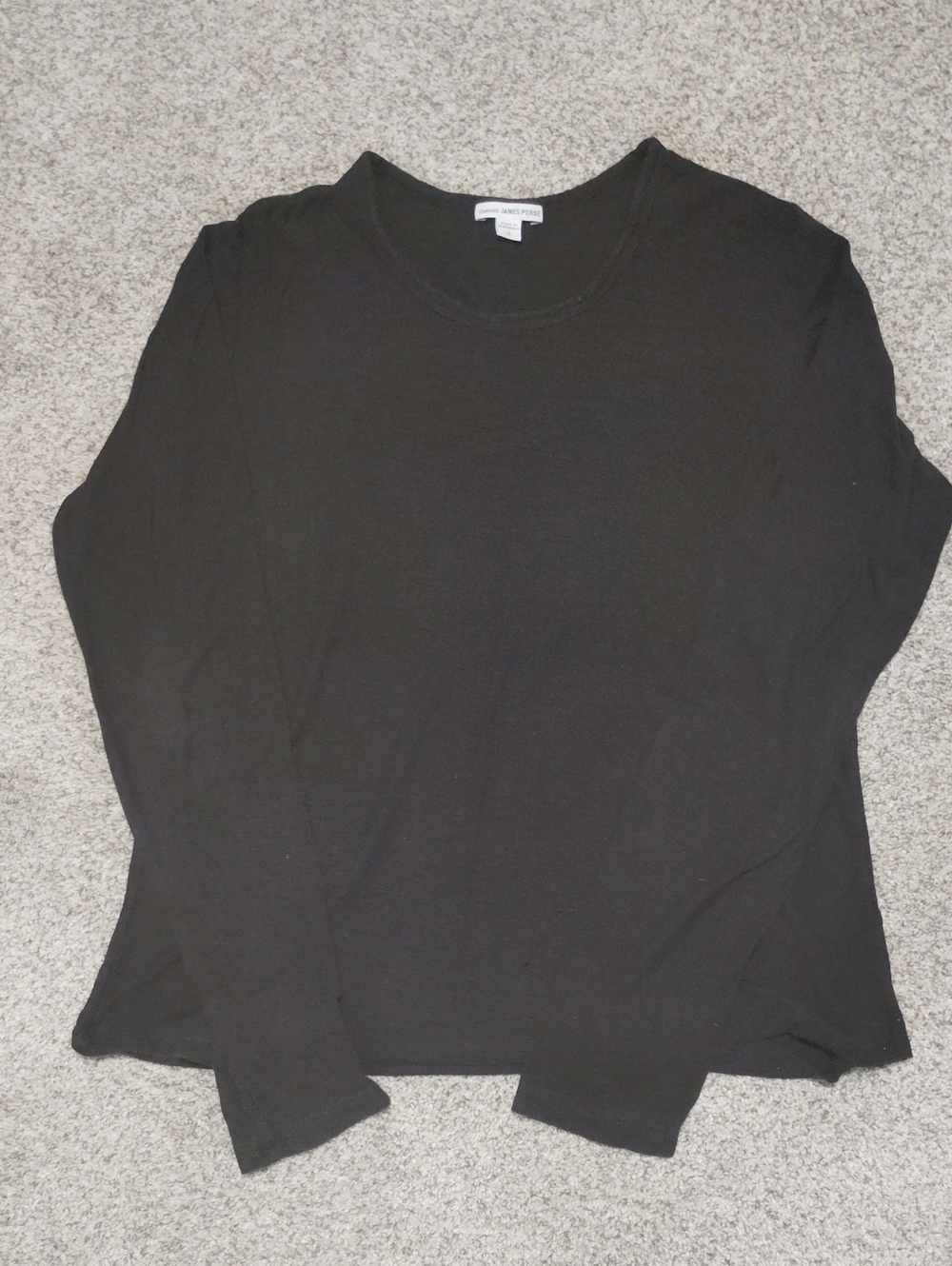 James Perse Black Long-Sleeve Crew Tee